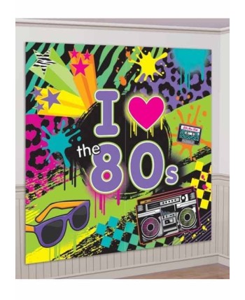 Deco Pared Anos 80 para Fiestas Tematicas