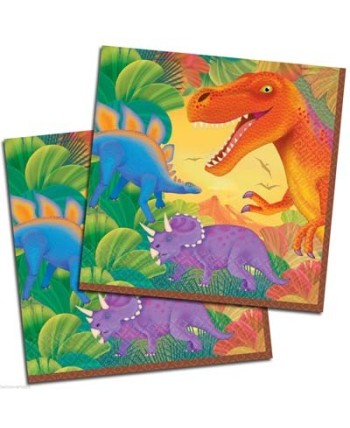 SERVILLETAS DINOSAURIOS 16 UNIDADES