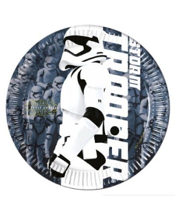 Platos Star Wars EP VII Stormtrooper 8 Unidades | La Casa de las Fiestas