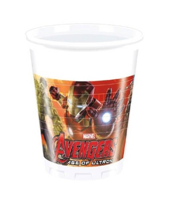 VASOS AVENGERS ERA DEL ULTRON 8 UNIDADES