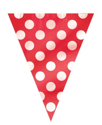 BANDERIN ROJO CON TOPOS 