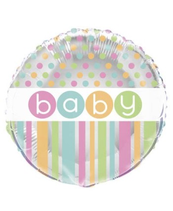 GLOBO DE HELIO BABY TOPOS Y RAYAS