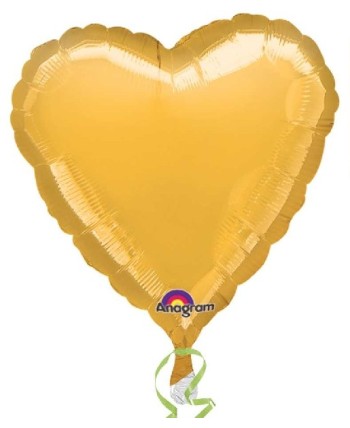 GLOBO DE HELIO CORAZON ORO