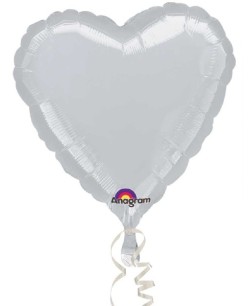 GLOBO DE HELIO CORAZON PLATA