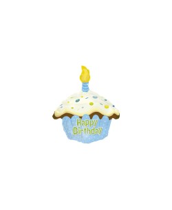 GLOBO DE HELIO HAPPY BIRTHDAY CUPCAKE AZUL