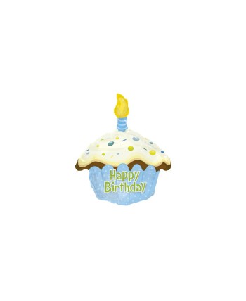 GLOBO DE HELIO HAPPY BIRTHDAY CUPCAKE AZUL