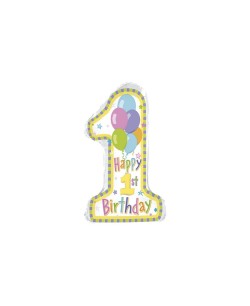 GLOBO DE HELIO PRIMER AÑO HAPPY BIRTHDAY