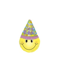 GLOBO DE HELIO SMILE HAPPY BIRTHDAY CON GORRO