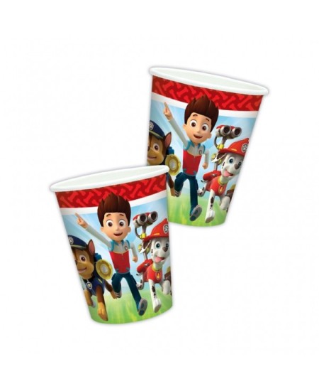 Vasos Patrulla Canina Borde Rojo 8 Unidades