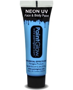 MAQUILLAJE NEON ULTRAVIOLETA AZUL CLARO