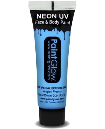 MAQUILLAJE NEON ULTRAVIOLETA AZUL CLARO
