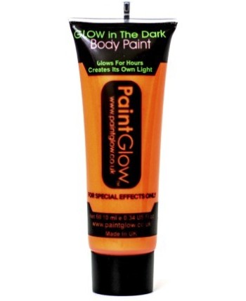 MAQUILLAJE QUE BRILLA EN LA OSCURIDAD NEON NARANJA