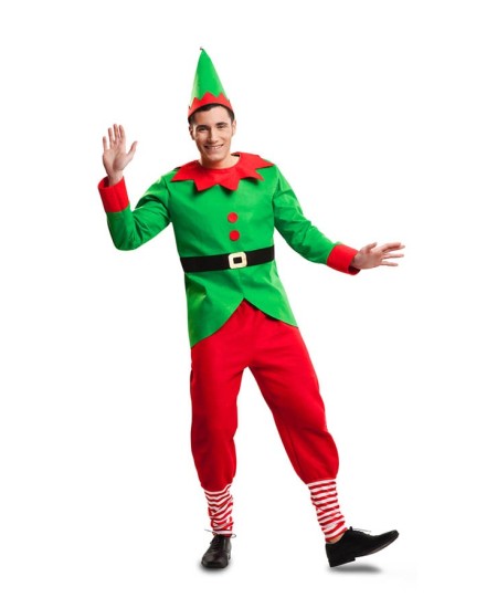DISFRAZ DE ELFO NAVIDEÑO CASACA VERDE PARA HOMBRE