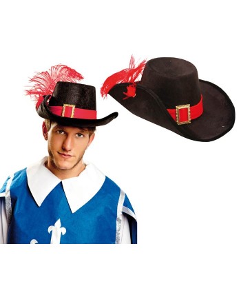 MOSQUETERO NEGRO CON BANDA ROJO 