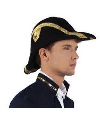 SOMBRERO ALMIRANTE PICO BORDE DORADO