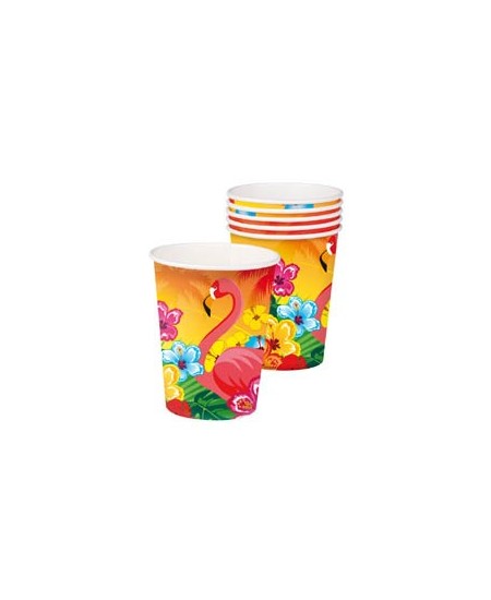 Vasos Flamencos Fiesta Hawaiana 6 Unidades | La Casa de las Fiestas