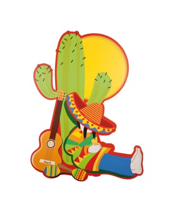 CARTEL DE CARTON CON SOPORTE MEJICANO 