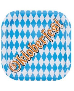 Platos Cuadrados Oktoberfest 6 Unidades | La Casa de las Fiestas