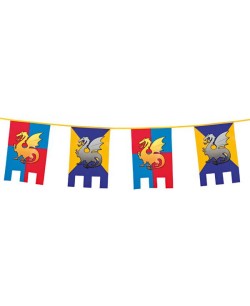 BANDERIN CUADRADO MEDIEVAL DRAGONES