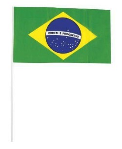 BANDERIN BRASIL CON PALO 20 UNIDADES 