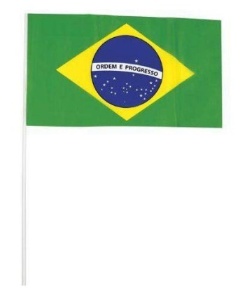 BANDERIN BRASIL CON PALO 20 UNIDADES 