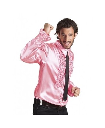 CAMISA CHORRERAS ROSA AÑOS 70 PARA HOMBRE