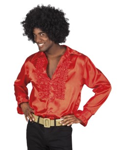 CAMISA CHORRERAS ROJO AÑOS 70 PARA HOMBRE