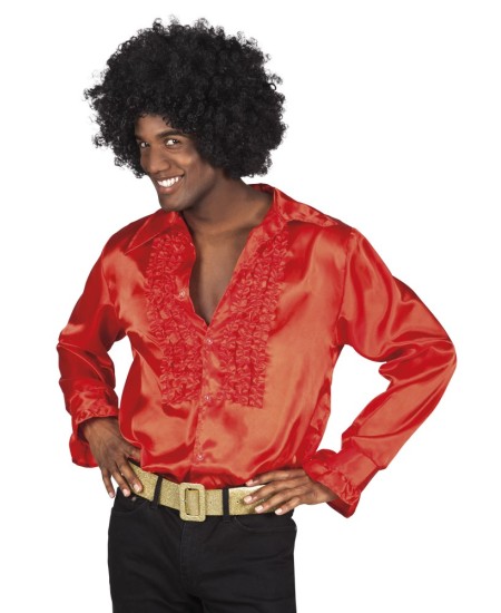 CAMISA CHORRERAS ROJO AÑOS 70 PARA HOMBRE