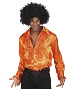 CAMISA CHORRERAS NARANJA AÑOS 70 PARA HOMBRE