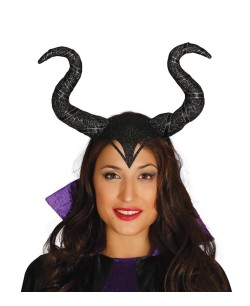 Sombrero de Halloween, tocado de maléfica, cuernos de reina de lujo,  cuernos negros de reina para adultos, mujeres y niñas