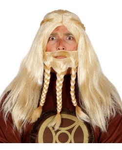 PELUCA VIKINGO RUBIO CON PELO LARGO