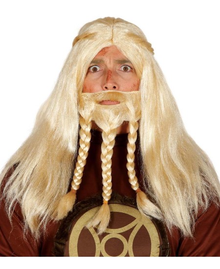 PELUCA VIKINGO RUBIO CON PELO LARGO