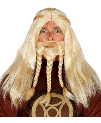 PELUCA VIKINGO RUBIO CON PELO LARGO