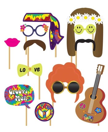 COMPLEMENTOS PHOTOCALL HIPPIE 12 PIEZAS