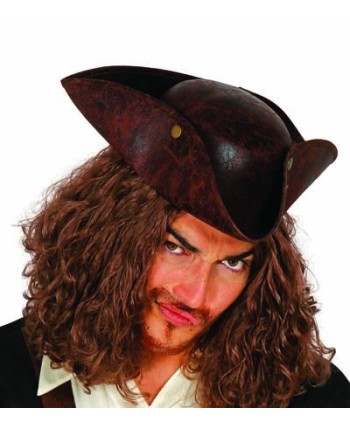 TRICORNIO PIRATA MARRON CON CORCHETES