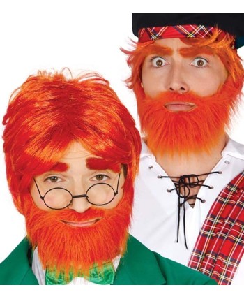 PELUCA Y BARBA PELIRROJA