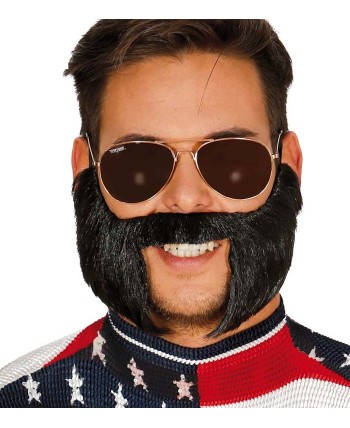 BIGOTE CON PATILLAS NEGRAS