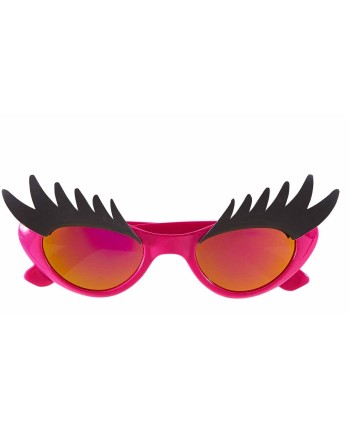 GAFAS ROSAS CON PESTAÑAS NEGRAS