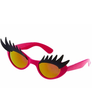 GAFAS ROSAS CON PESTAÑAS NEGRAS