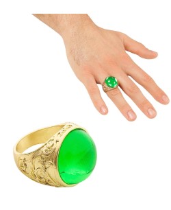 ANILLO DORADO CON PIEDRA VERDE