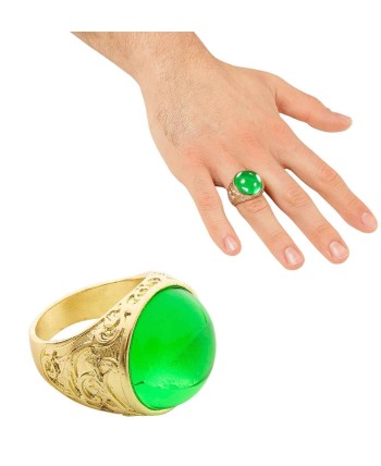 ANILLO DORADO CON PIEDRA VERDE