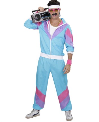 DISFRAZ DE AÑOS 80 HOMBRE CHANDAL AZUL