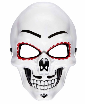 CARETA CALAVERA MEJICANA PLASTICO CON GOMA