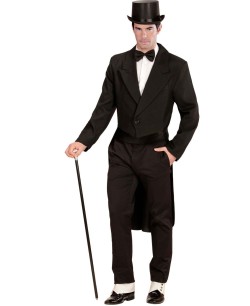 FRAC NEGRO LARGO PARA HOMBRE