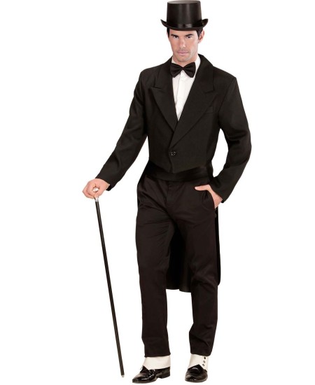 FRAC NEGRO LARGO PARA HOMBRE