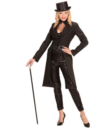 FRAC NEGRO LARGO MUJER