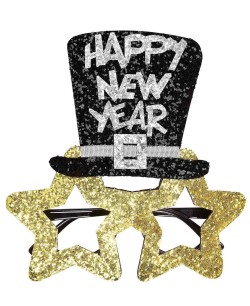 GAFAS FELIZ AÑO NUEVO BRILLANTINA ORO