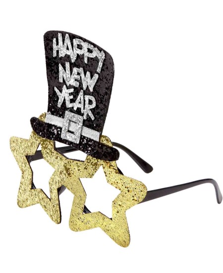 GAFAS FELIZ AÑO NUEVO BRILLANTINA ORO