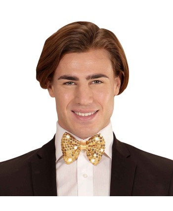 PAJARITA DORADA LENTEJUELAS CON LUCES LED