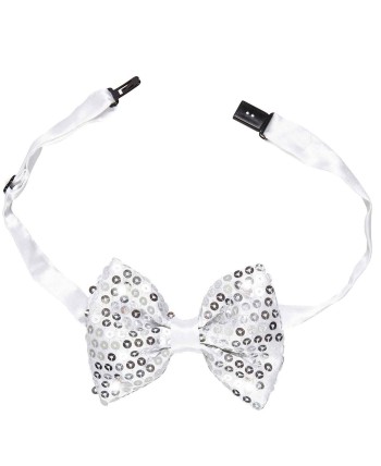 PAJARITA PLATEADA LENTEJUELAS CON LUCES LED